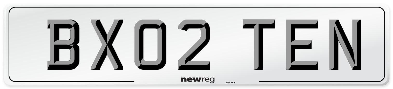 BX02 TEN Number Plate from New Reg